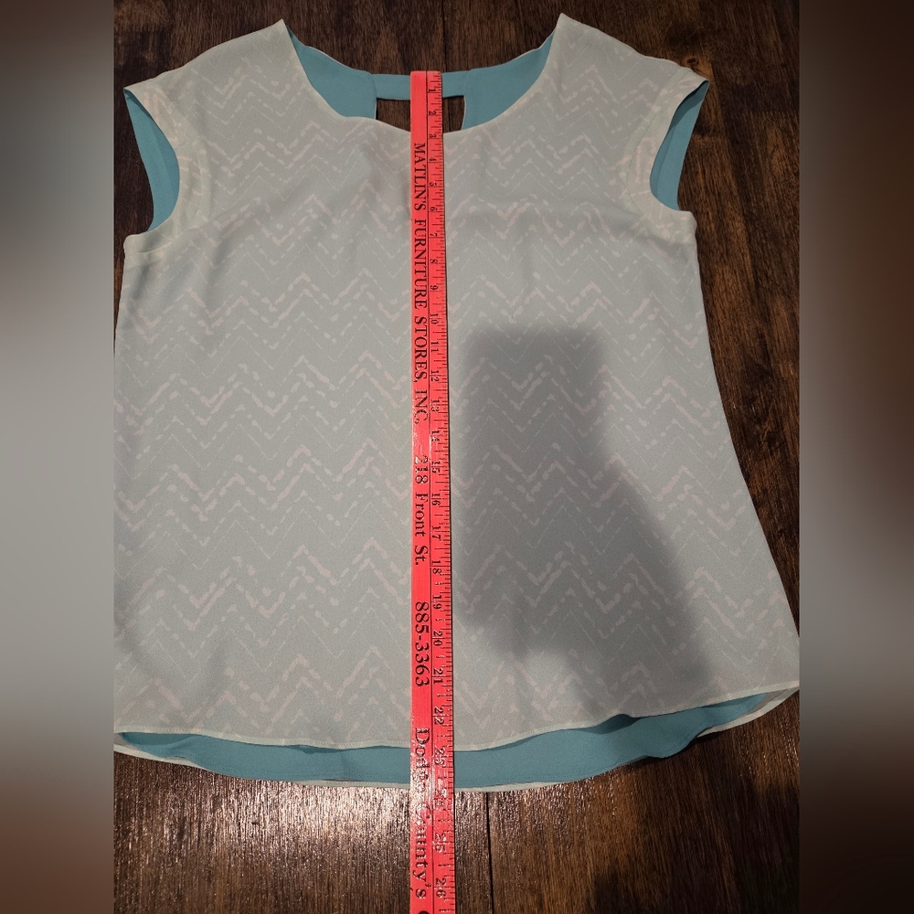 Maurices Soft Blue Chevron Blouse - Picture 7 of 7